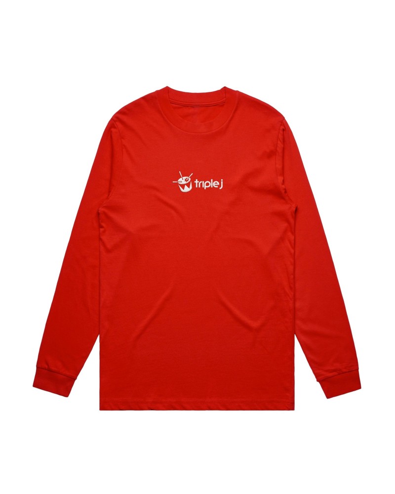 Triple J Embroidered Logo Long Sleeve (Red) $14.63 Shirts