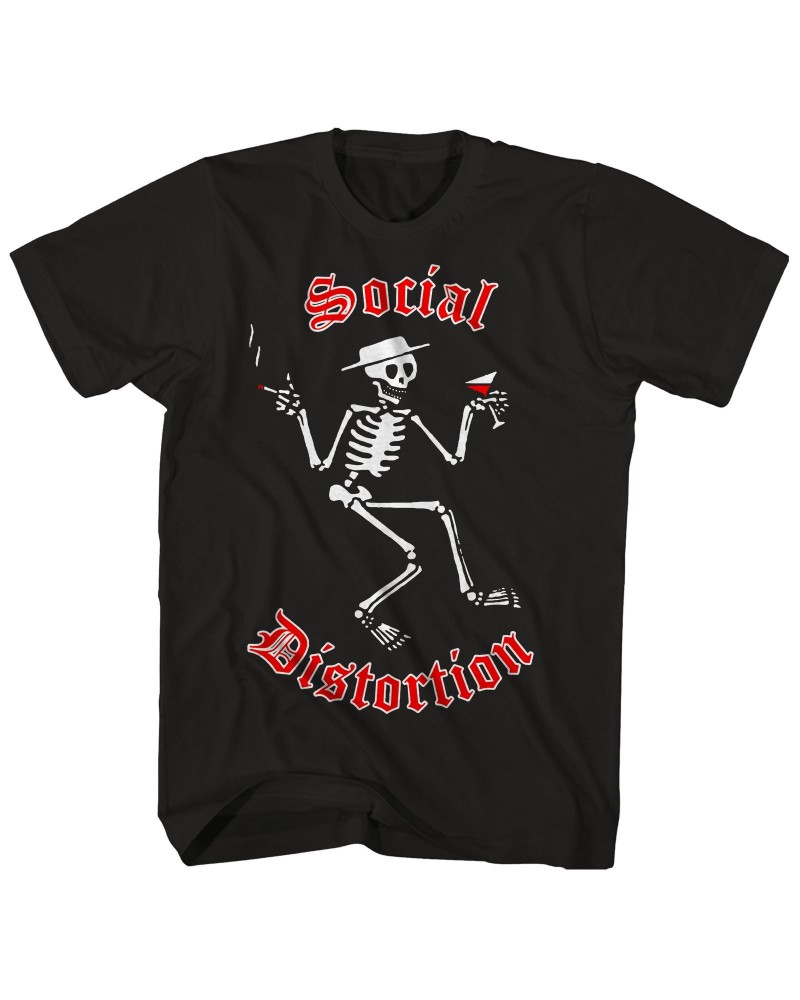 Social Distortion T-Shirt | Skeleton Logo T-Shirt $2.96 Shirts