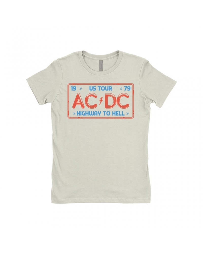 AC/DC Ladies' Boyfriend T-Shirt | Highway To Hell License Plate US Tour Shirt $7.73 Shirts