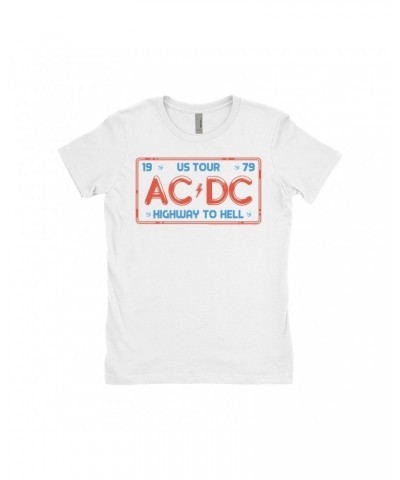 AC/DC Ladies' Boyfriend T-Shirt | Highway To Hell License Plate US Tour Shirt $7.73 Shirts