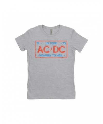 AC/DC Ladies' Boyfriend T-Shirt | Highway To Hell License Plate US Tour Shirt $7.73 Shirts