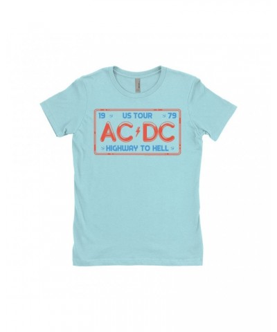 AC/DC Ladies' Boyfriend T-Shirt | Highway To Hell License Plate US Tour Shirt $7.73 Shirts