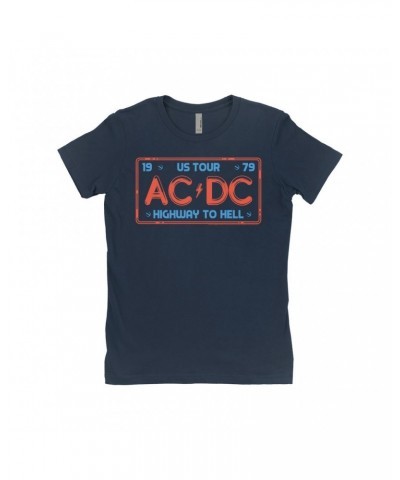 AC/DC Ladies' Boyfriend T-Shirt | Highway To Hell License Plate US Tour Shirt $7.73 Shirts