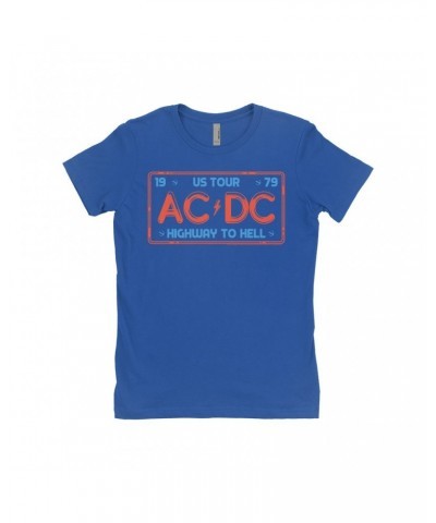 AC/DC Ladies' Boyfriend T-Shirt | Highway To Hell License Plate US Tour Shirt $7.73 Shirts