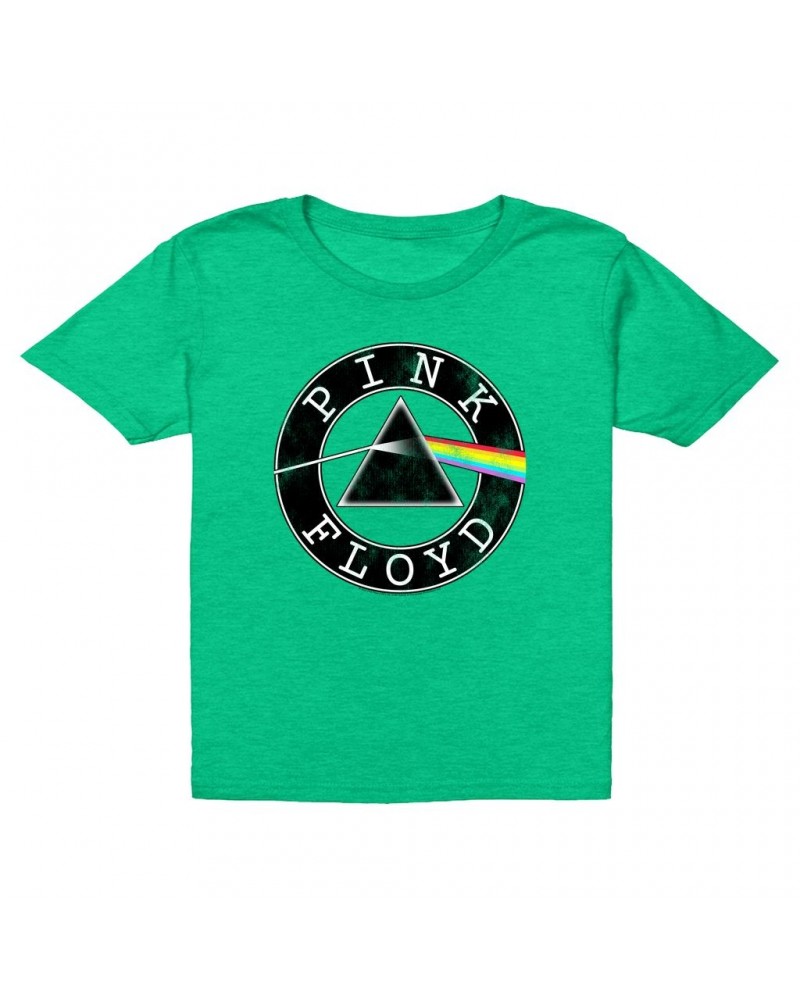 Pink Floyd Kids T-Shirt | Dark Side Of The Moon Circle Logo Distressed Kids T-Shirt $10.73 Kids