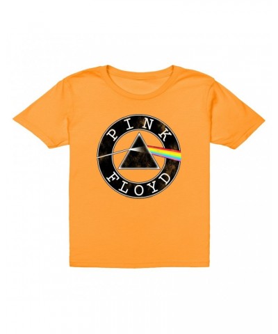 Pink Floyd Kids T-Shirt | Dark Side Of The Moon Circle Logo Distressed Kids T-Shirt $10.73 Kids