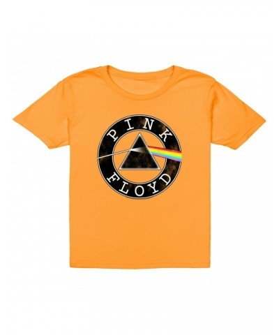 Pink Floyd Kids T-Shirt | Dark Side Of The Moon Circle Logo Distressed Kids T-Shirt $10.73 Kids