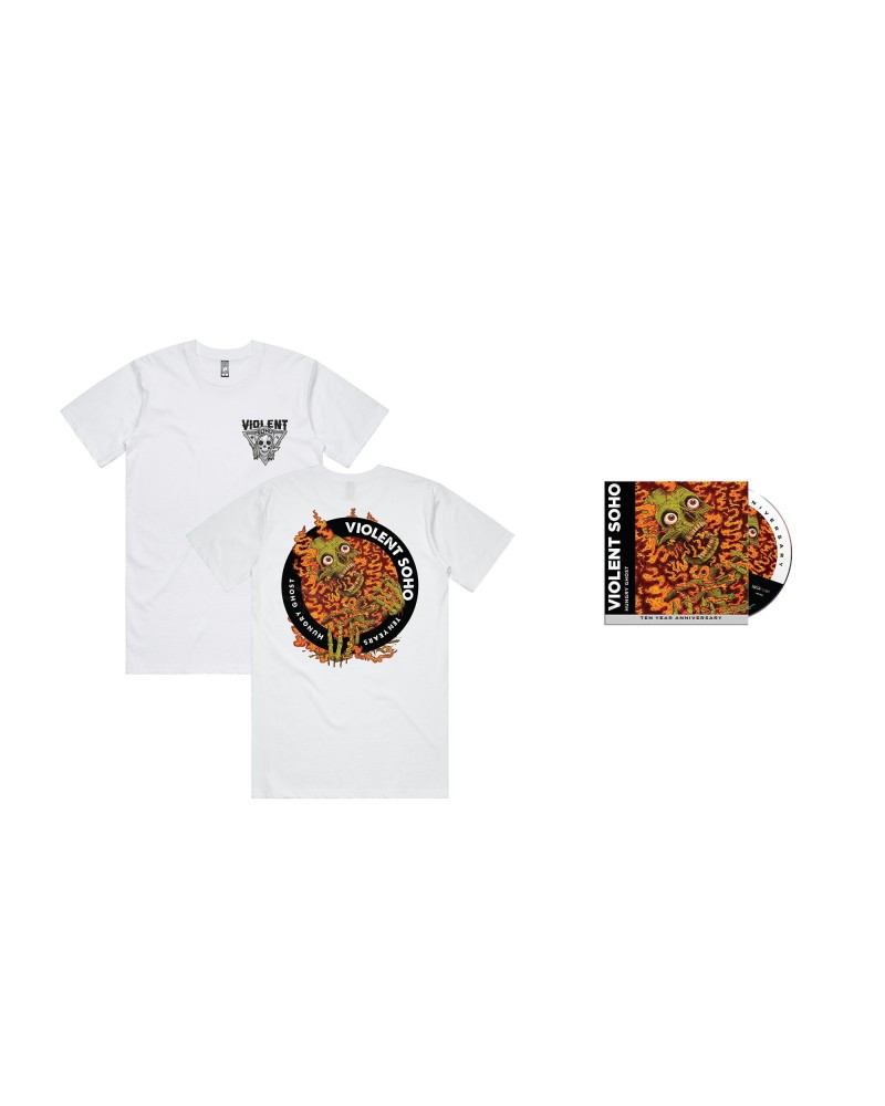 Violent Soho Hungry Ghost Anniversary Tee (White) & Hungry Ghost (10th Anniversary Edition) CD $13.07 CD