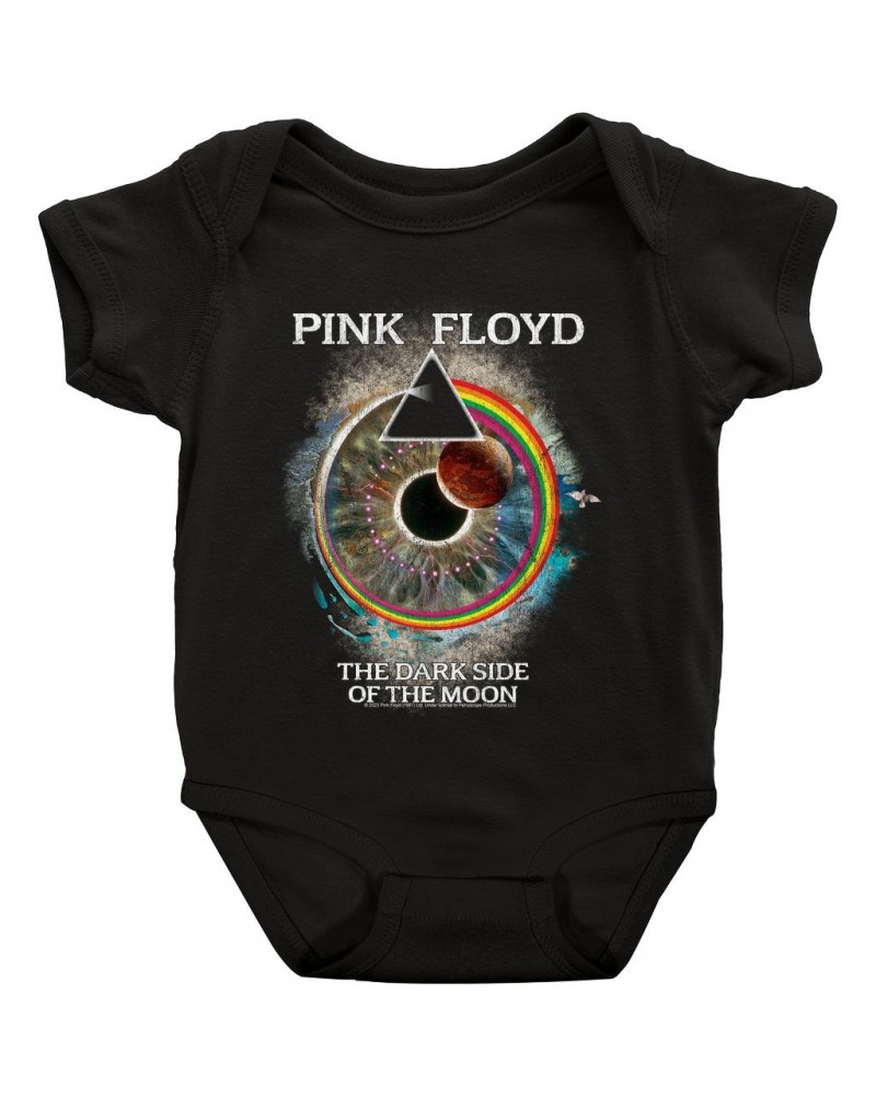 Pink Floyd Baby Short Sleeve Bodysuit | Dark Side Of The Moon Pulse Remix Bodysuit $6.58 Kids