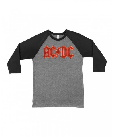 AC/DC 3/4 Sleeve Baseball Tee | Neon Lights Logo Shirt $11.68 Shirts