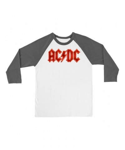 AC/DC 3/4 Sleeve Baseball Tee | Neon Lights Logo Shirt $11.68 Shirts