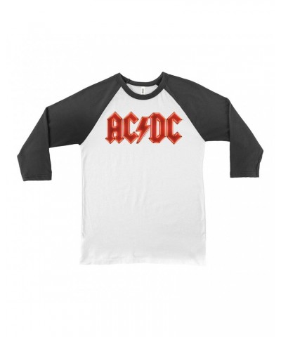 AC/DC 3/4 Sleeve Baseball Tee | Neon Lights Logo Shirt $11.68 Shirts