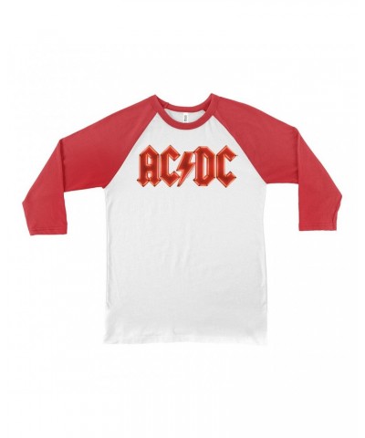 AC/DC 3/4 Sleeve Baseball Tee | Neon Lights Logo Shirt $11.68 Shirts