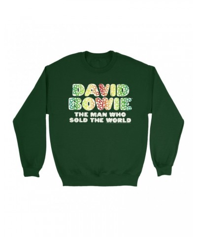 David Bowie Sweatshirt | Rainbow Funky The Man Who Sold The World Logo Distressed Sweatshirt $11.53 Sweatshirts