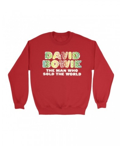 David Bowie Sweatshirt | Rainbow Funky The Man Who Sold The World Logo Distressed Sweatshirt $11.53 Sweatshirts