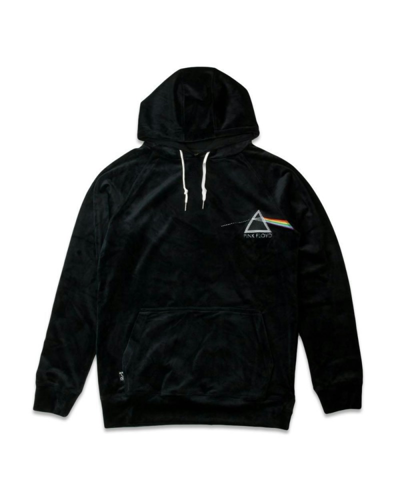 Pink Floyd Dark Side Velour Hooded Pullover Black $23.40 Sweatshirts